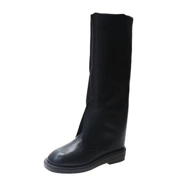 

classic women's casual boots fashion martin boot woman warm leather shoes ladies designer knight booties p905108, Black