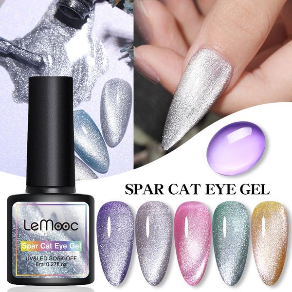 

8ml nail translucent gel polish magnetic silver snowlight effect varnishes spar cat eye coat needed soak off glass