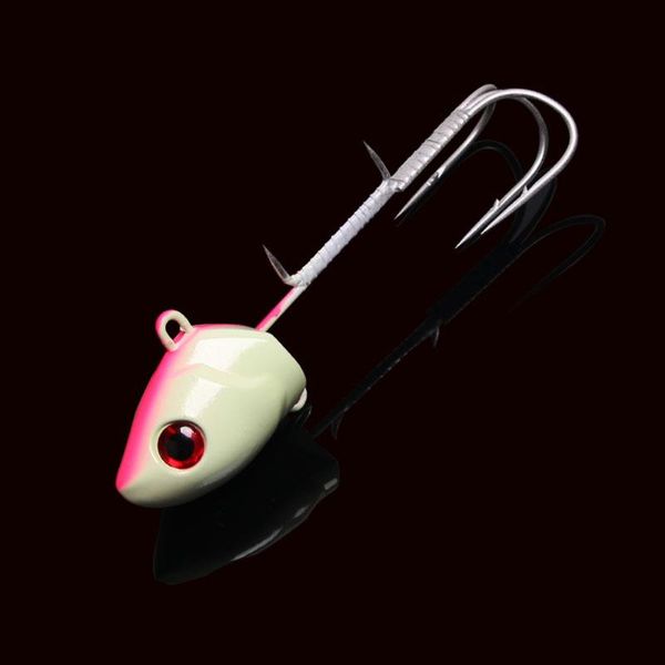 

30g 160g 200g 250g luminous lead jig head saltwater double fishing hooks slow pitch jigging lure hook tackle accessories