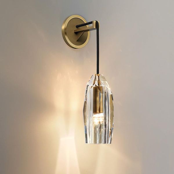 

post modern bedroom led bedside lamp el guest room hall indoor corridor background wall decoration crystal