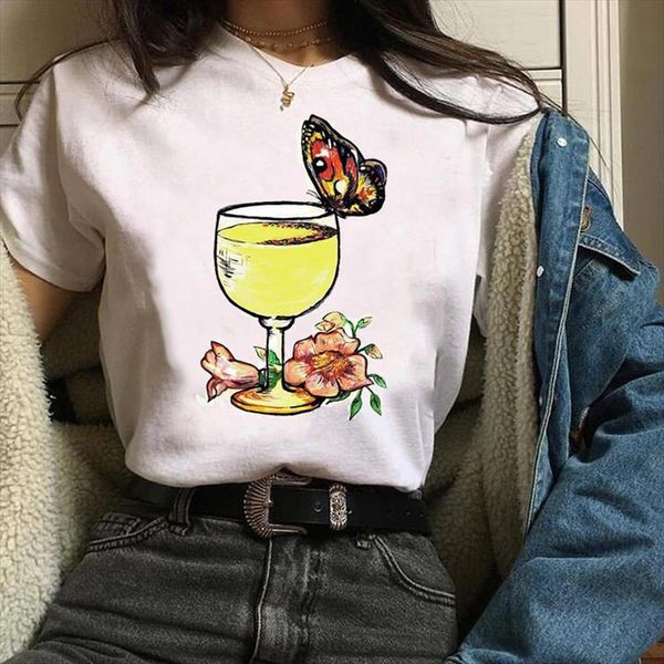 

men print clothes graphic mens t shirt butterfly floral flower vintage ladies printing lady tees female, White;black