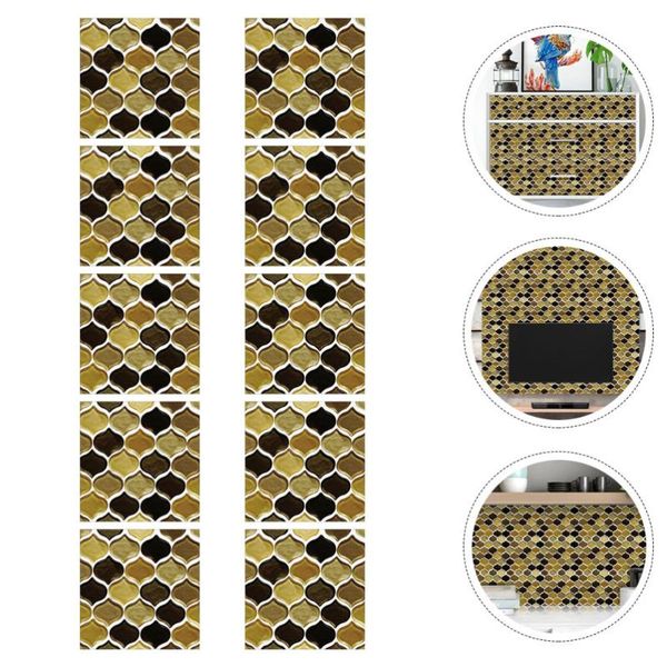 

wallpapers 10 sheets of oilproof household wall stickers 3d wallpaper decoration