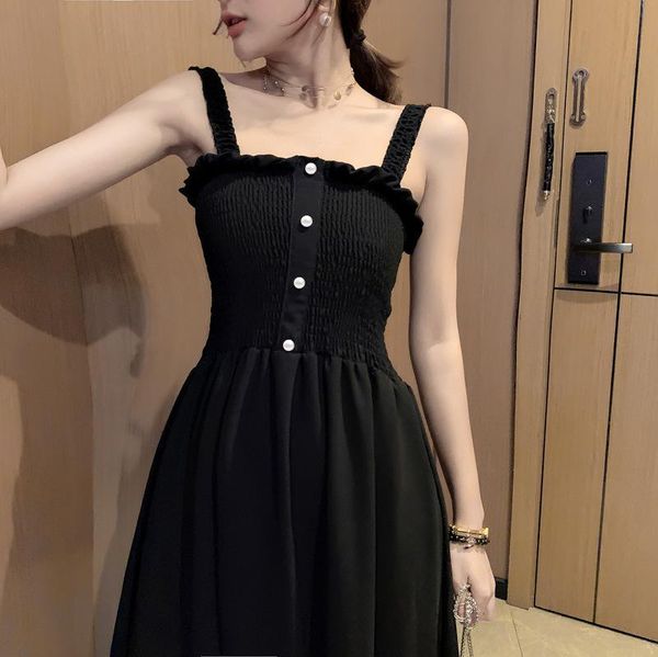 

casual dresses for women summer 2021 korean style, Black;gray