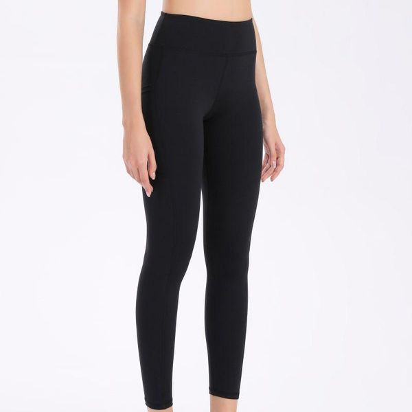 

women's leggings fashion women solid sport fitness workout pocket high waist running athletic pants training jeggings, Black