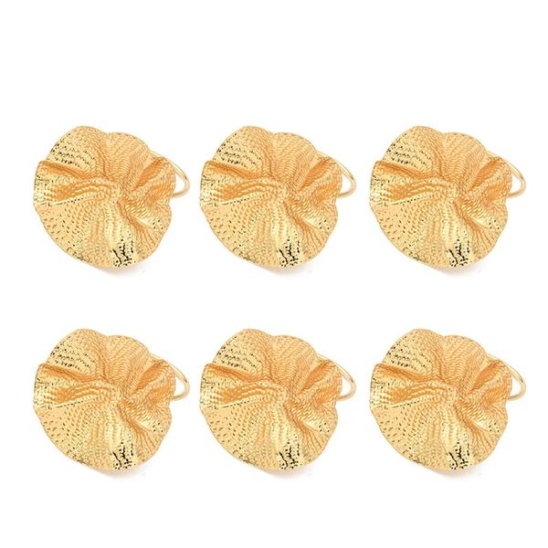 

napkin rings flower - set of 6 metal for christmas,thanks giving days,wedding party and daily use, beautifu