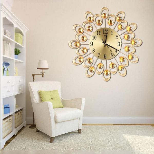 

wall clocks 3d clock diamonds non-ticking silent dazzling metal for home kitchen office diameter 37"august13