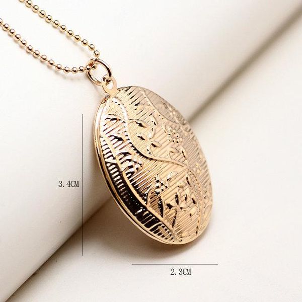 

pendant necklaces arrivals floral pattern memory po frame oval locket & necklace for women jewelry, Silver