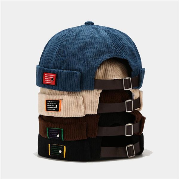 

beanies brand vintage beanie hats men women spring autumn landlord hat streetwear hip hop brimless corduroy docker cap wholesale