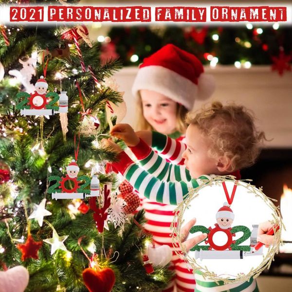 Weihnachtsdekorationen 2021 Vollständig personalisierte Familie DIY Ornament Souvenirs für Freunde Urlaub Anhänger Drop