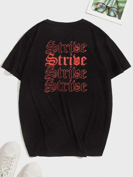 

men cartoon & letter graphic tee 60ni#, White;black