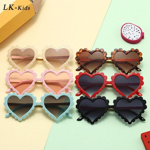 

longkeeper cute heart flower sunglasses kids uv400 children fashion gradient glasses eyewear travel cat eye gafas de sol, White;black