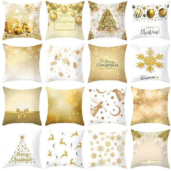 

cushion/decorative pillow style gold modern snowflake cushion christmas home decor for office chair sofa set throw pillows
