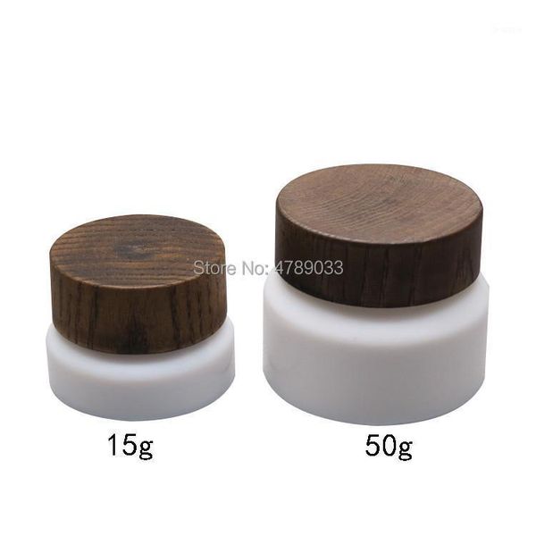 

storage bottles & jars 10pcs/lot 15g 50g glass cream jar, diy white empty cosmetic mask container, portable eye refillable bottle