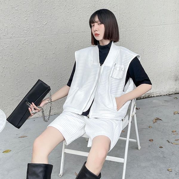 

women's tracksuits ladies vest shorts two-piece set spring and autumn fashion net star thin casual, Gray