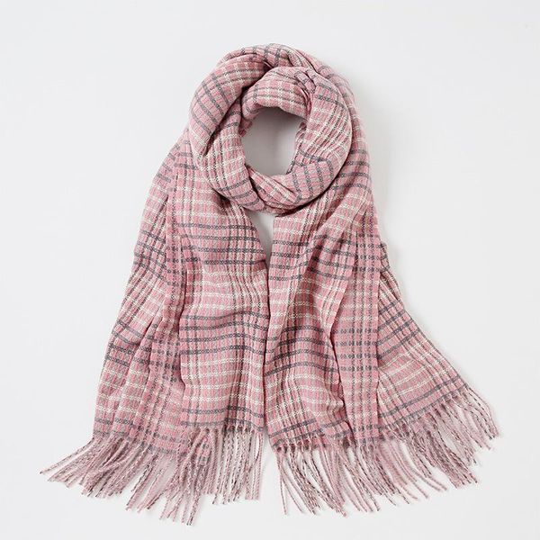 

scarves literature and art plaid cashmere scarf women's winter korean versatile double-sided men's long warm dual-purpose shawl 20, Blue;gray
