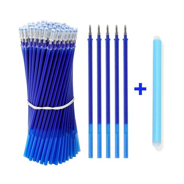 

30pcs 50pcs erasable gel pen refill rod 0.5mm office school writing stationery blue black ink tip washable handle +eraser pens