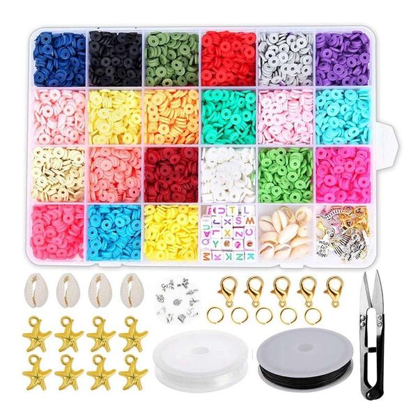

other clay flat beads, polymer 3800pcs 6mm round spacer diy beads for jewelry making