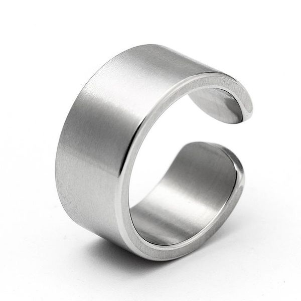 

wedding rings minimalist titanium steel for women men polished silvery open finger ring fashion jewelry accessory gift 2021, Slivery;golden