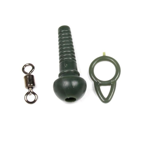 

fishing accessories 10pcs terminal green tadpole multi bead with swivel & sinker hold loop carp hair rig