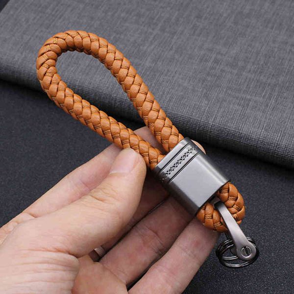 

keychains hand woven leather car key ring mens and womens rope waist breloque hey holder gift jewelry k2098, Silver