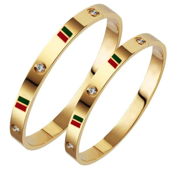 

classic luxury designer jewelry women bracelets 18k gold 316l stainless steel screw bangle woman love bracelet with certificate original bag, Black