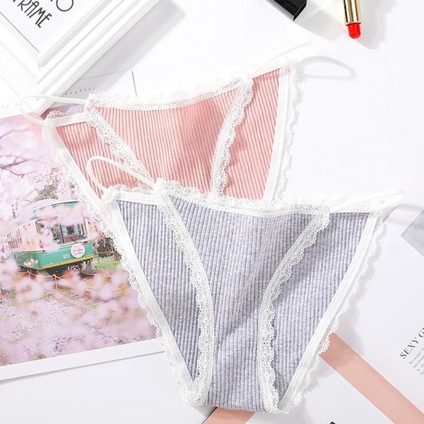 

women's panties simple cotton women underwear cute lace seamless thong sports comfortable briefs string female lingerie, Black;pink