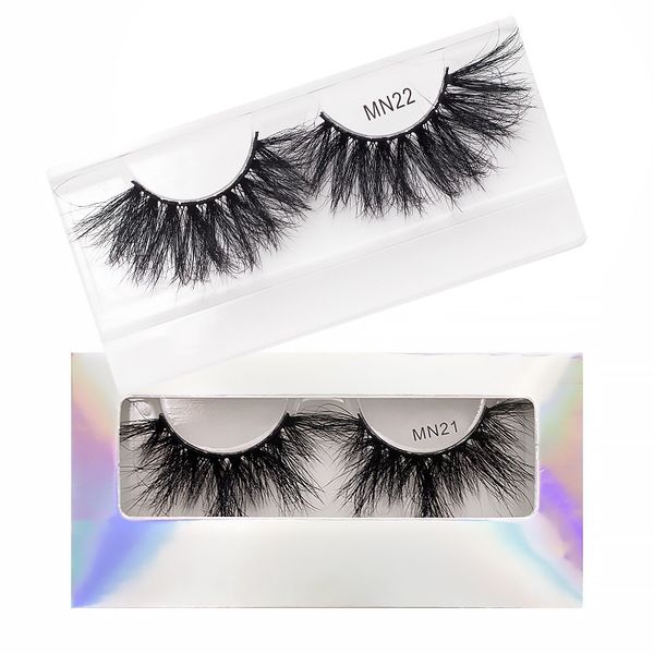 Mão feita 25mm 3D Mink Falso Cílios de Luz Digite Luz Macio Curly Crisscross Cílios Falsos Eyelashes Extensões Eye Maquiagem Laser Embalagem 9 Modelos DHL GRÁTIS