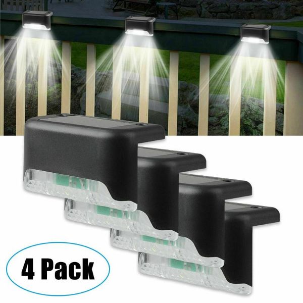 

solar lamps 4pcs lights step outdoor waterproof led power garden light lamp decor for patio stair yard fence