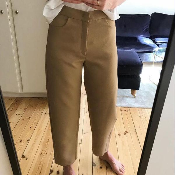 

women's pants & capris spring and autumn casual solid color high waist, Black;white