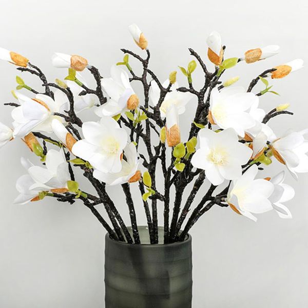 

decorative flowers & wreaths plum blossom silk flower home decoration fake simulation potted plant ornaments 3d small magnolia bouquet