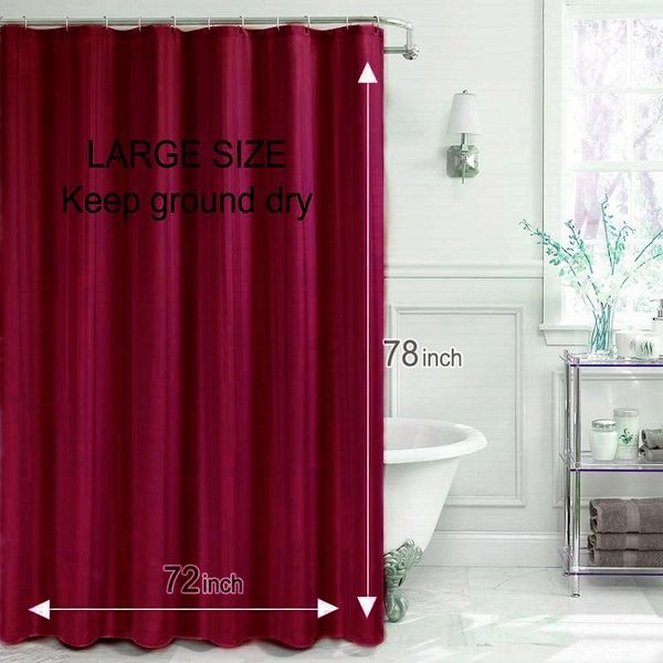 

fashion wine red polyester shower curtain solid waterproof for bathroom 180x200cm eco-friendly christmas bath curtains