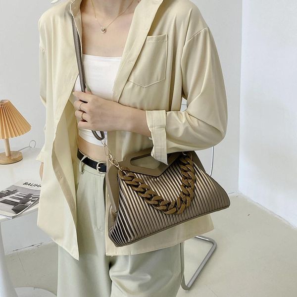 

evening bags crossbody vintage handbags for women inverted triangle handle hand pouch fashion dress female tote thick chain lady satchel
