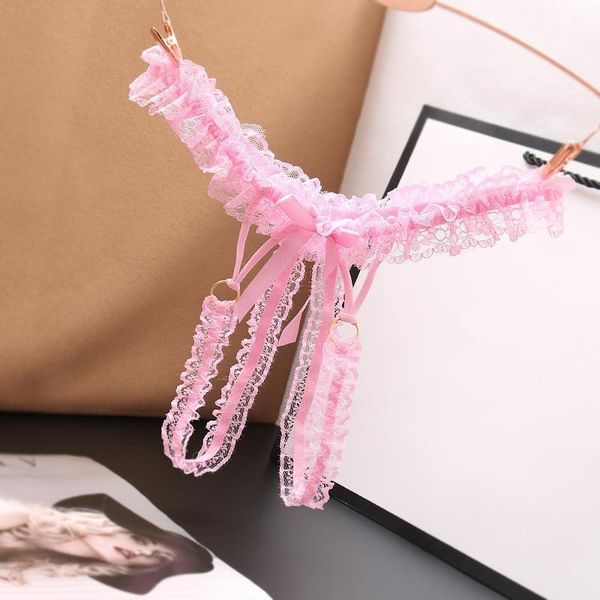 

women open crotch thongs lingerie erotic underwear ladies crotchless lace panties t-back women's, Black;pink