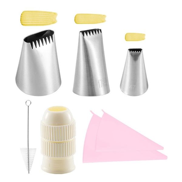 

baking & pastry tools 634e 7 pieces stainless steel piece decorating tube set