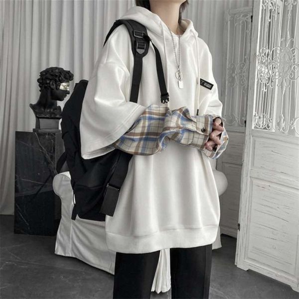 

spring autumn women sweatshirts fashion casual hoodies korean style loose oversized hip hop harajuku streetwear hoodies 210928, Black