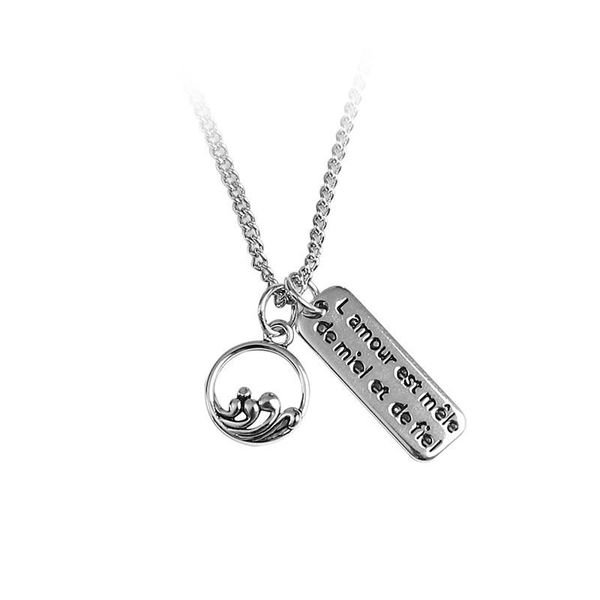 

chains shanlianhaishi english hangtag necklace women's clavicle chain ins cool wind sterling silver trend simple couple style