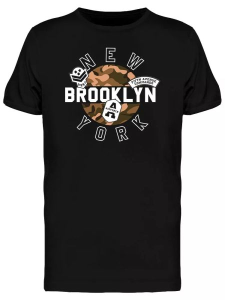 

new york brooklyn camouflage men's tee -image by shutterstock, White;black