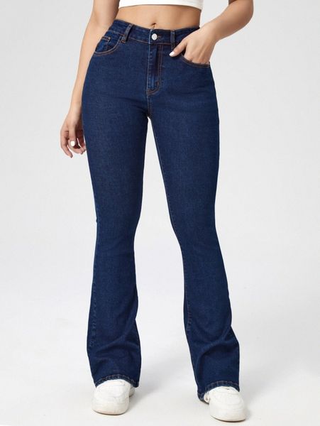 

slant pocket bootcut jeans g3v2#, Blue