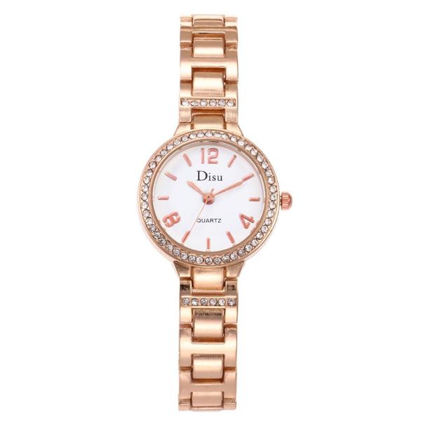 

wristwatches rhinestone rose gold women watch small and exquisite trend female wristwatch stainless steer steel band quartz ladies watches, Slivery;brown