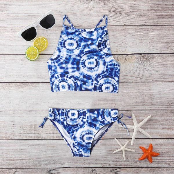 

girls' swimwear fashion daisy beach sport halter tankini 2-piece swimsuit outfits summer baby clothes one-pieces, Black