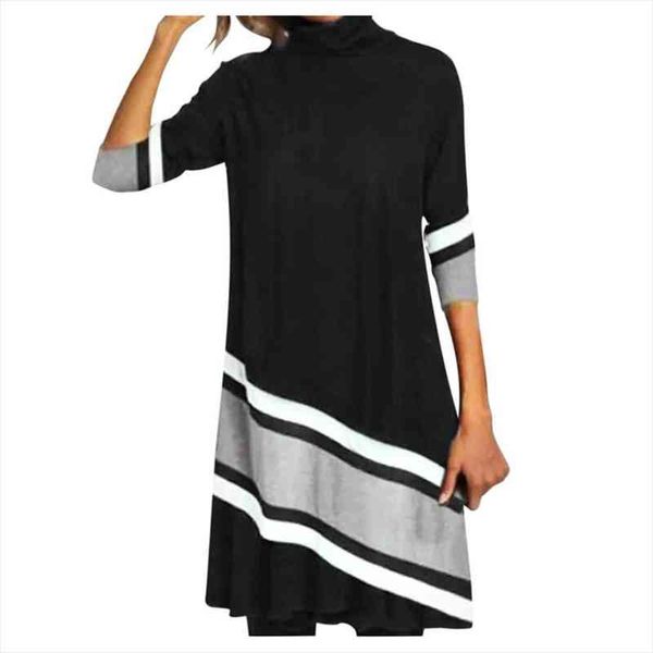 

autumn winter amp 39 women dress s long sleeve turtleneck loose mini elegant casual t shirt plus size vintage warm, Black;gray