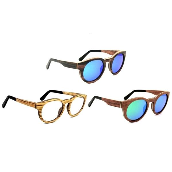 

highend accessories multilayer wooden sunglass with acetate tips ebony sun glass, Black