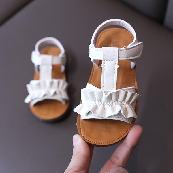 

sandals girls baby shoes summer children's princess non-slip soft bottom kids flat casual, Black;red