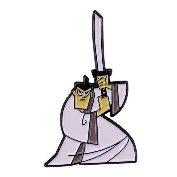 

pins, brooches pf922 funny samurai pins backpacks decoration lapel enamel and for woman bags badge friend kids gifts, Gray