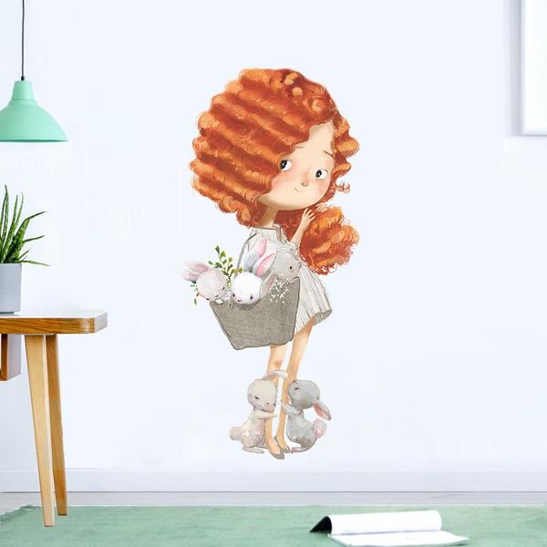 

wall stickers for kids rooms decor self-adhesive cartoon girls children living bedroom pvc wallpaper home decoration accessories