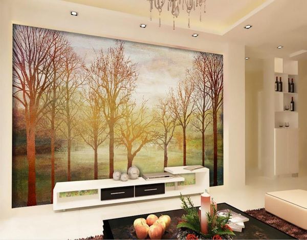 

custom po wallpaper 3d stereoscopic woods scenic arts tv background mural wallpapers