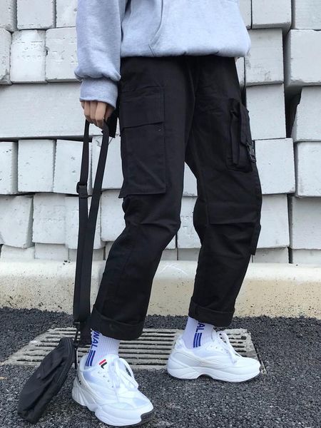 

women's pants & capris lace up fall / winter 2021 streetwear, Black;white