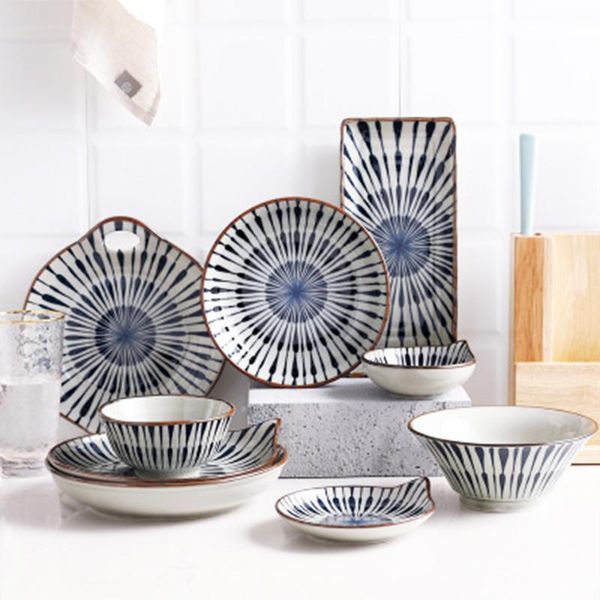 

vancasso chainwheel dinner plates set ceramic glazed tableware fish dish creative household decorative bowls deep soup plate dishes &