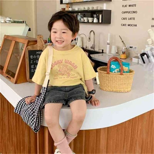

arrival girls fashion letter t shirt kids korean design clothes 210528, Blue