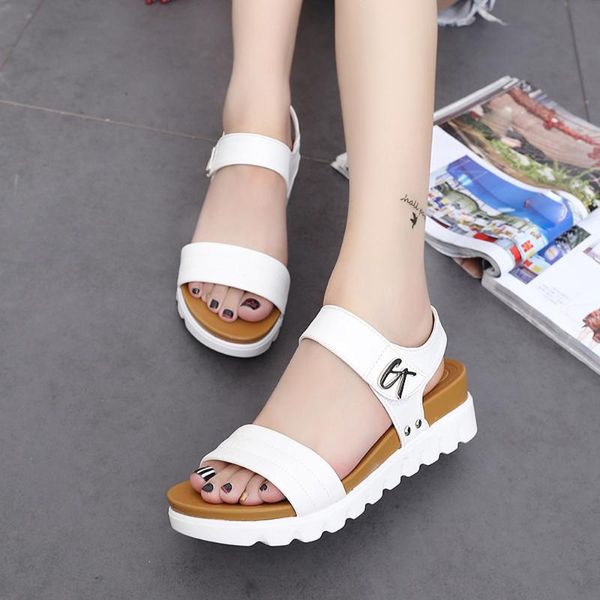 

flat sandals for women casual beach summer aged fashion comfortable ladies shoes#g3, Black
